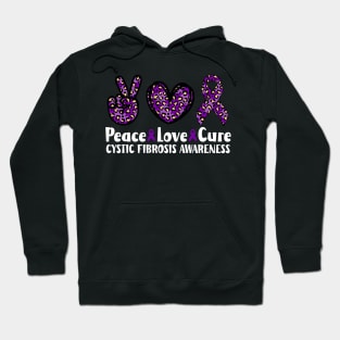 Peace Love Cure Cystic Fibrosis Awareness Hoodie